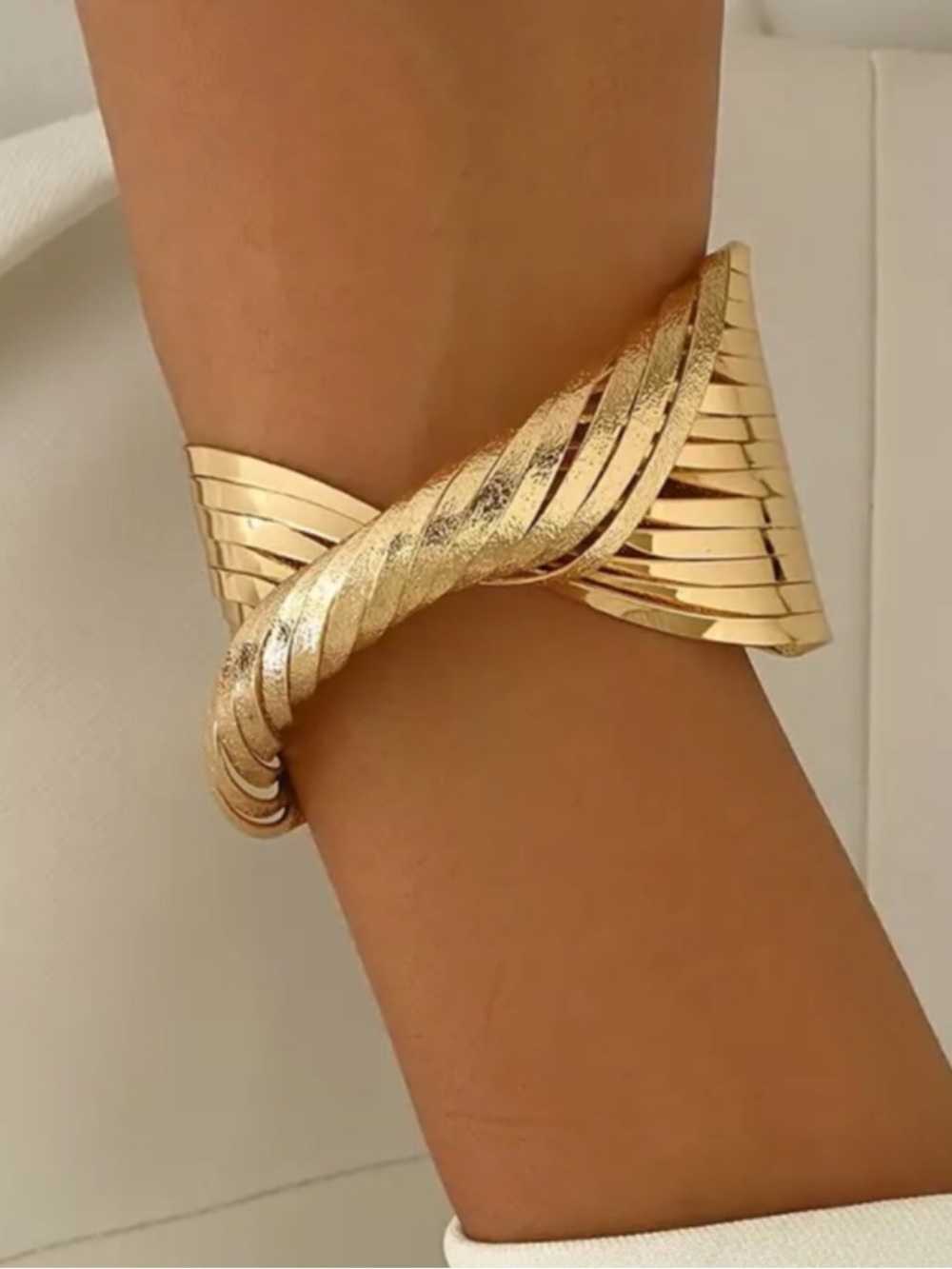 Gold Matte Cuff Bracelet.
